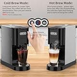 5 in 1 Espresso Single Serve Coffee Machine for Nespresso Original/Dolce Gusto/Mio/L’OR/Ground Capsule and ESE Coffee Pods,19Bar Multi-Capsule Coffee Machine (AC-513HF) (BLACK-HF)