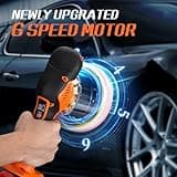 Protmex Cordless Car Buffer Polisher, 6IN Car Buffers And Polishers Kit, 6 Variable Speed Car Polishing Kit, 2*21V 2.0Ah Batteries Cordless Polisher For Car Detailing/Polishing/Waxing/Scratch Removing