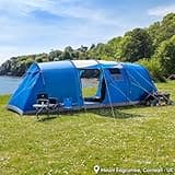 Trail Hexton XL 6 Man 2 Room Tent, Family Camping Tunnel Tent, 5000mm Waterproof, Dark Zone Bedrooms, Living Area with Standing Height, Sewn In Groundsheet, Carry Bag (L700cm x W240cm x H220cm)