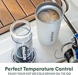 AeroPress Go Plus, Small Portable Coffee Maker for Travel & Camping - 3 In 1 Brew Method Combines French Press, Pourover, Espresso, Full Bodied Coffee without Bitterness, Coffee Press Kit - Cream