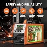 HITBOX 6 in 1 MIG Welder Gas 250A 240V LED Digital MIG Welding Machine Flux Solid Wire MIG ARC Lift TIG Inverter Welders, Aluminum Weldable(MIG250)
