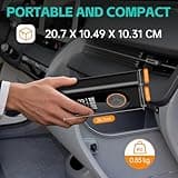 Cordless Tyre Inflator Portable Air Compressor Digital Car Tire Pump DC 12V 150 PSI Electric Air Pump for Vehicle Tyres/Bike/Inflatables with Preset and Auto Shutoff Function/ 4 Nozzles/LED Light