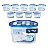CUQOO Disposable Dehumidifier for Home 500ml, Pack of 10 Moisture Absorber Dehumidifiers for Damp, Mould, Kitchen, Wardrobe, Bedroom, Caravan, Office, Garage, Bathroom - Mini Condensation Absorbers