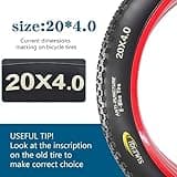 20 Inch Fat Bike Tyre 20 x 4.0 Puncture Resistant E-Bike Tyres for Electric Bike,MTB,Heavy Duty,All Terrein Tyres for Street/Trail Riding