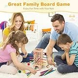 Montessori Game Wooden Board Games, 42 Colorful Wooden Sticks Dice Games Math Educational Toys for 3 4 5 6 Years Old, Fine Motor Skills & Counting Toy, Family Travel Game for Kids Gifts