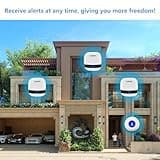 LIOTOIN Wireless Caregiver Pager Elderly Alarm Call Button Personal Alarms Call Bell For Elderly Patient Nurse Panic Alarm Button elderly alert system(3 Waterproof Transmitter 2 UK Plugin Receiver)