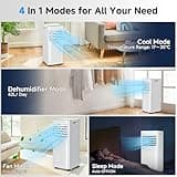 Air Conditioning Unit 9000 BTU, LEENON Portable Air Conditioners, 4-in-1 Cooling Dehumidifier Fan & Sleep Mode, 2-Speeds Air Conditioners for Home, Remote Control, 24H Timer, Window Kit Included