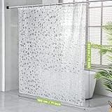 OTraki Shower Curtain 180 x 200cm, EVA Clear Shower Curtains Waterproof Mold Proof Shower Curtain with Magnets Hooks Long Shower Curtains for Bathroom Wet Room
