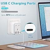 UK to US Plug Adaptor,USA Travel Adapter with 3 USB Ports and 1 Type C,American Plug Adapter UK to US,5 in 1 US USA Travel Adapter from UK to USA,Thailand,Mexico,Canada,Colombia (Type B)