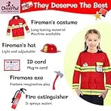 Kids Police and Fireman Costume, Dress Up Set with Fire Fighter and Police Costume with Squirting Water Fire Extinguisher & Siren Sound Walkie Talkie, Fancy Dress for Kids & Toddlers Ages 3-7