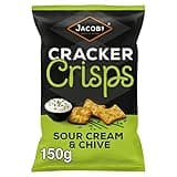 Biscuits & Crackers Bundle Pack with Jacob's Cracker Crisps Sour Cream & Chive Snacks Sharing Bag 150g - 6 Pack | Sour Cream & Chive Flavour Crisp Snack Biscuits.