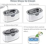 LifeBasis D-2000 Ultrasonic Cleaner Jewellery Cleaner Machine 420ML 45000Hz Silver Cleaner with Watch Stand for Cleaning Jewelry Necklaces Rings Glasses Watches Coins Razors Guin-ness Surger Tins