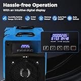 COSTWAY 90L/Day Commercial Dehumidifier, Industrial Air Dehumidifiers Building Dryer with Pump, 24H Timer, Auto Defrost, Memory Starting, Handle & Wheels, Air Circulation 412m3/h (Blue)