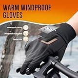 Benirap Thermal Gloves for Men and Women, Winter Cycling Gloves with Anti-slip Touch Screen Warm Glove for Running Riding Driving Outdoor Sports Walking