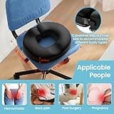 Benazcap Donut Cushion for Hemorrhoids, Coccyx Cushion for Tailbone Pain Relief, Donut Pillow, Memory Foam Seat Cushion by Ergonomic for Sores, Sciatica(Good Support, Slightly Firm)
