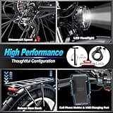 JESRIDER Electric Bike UK Road Legal Hybrid Commuter | 26" Fat Tyre All-Weather Ebike, 48V 60+ Mile Range, Removable Battery with USB Charger, Phone Mount & QR Seat (Black-White)