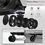 SHOWKOO Suitcase Sets 3 Hard Shell Expandable 100% Polycarbonate Lightweight Ultra Durable Carry on Travel Hand Luggage with 4 Spinner Wheels TSA Lock 20" 24" 28", Black