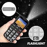 ukuu Unlocked Elderly Phone with Easy-to-Use Big Button, SOS, Speed Dial, 800mAh Battery, Bluetooth, and Charging Dock - Black