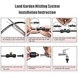Misting Cooling System Mister Kit with 12V Pump, DIY Outdoor Mist Irrigation Cooling System with 3/4”Adapter and Brass Mist Nozzle, Water Mister for Outdoor Patio Garden Umbrellas Greenhouse