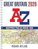 Great Britain A-Z Road Atlas 2026 (A4 Spiral): Easy to read map of Great Britain in A5 size with spiral binding