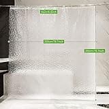 OTraki Shower Curtain 200 x 200cm Weighted Bath Curtain Waterproof 3D Semi Transparent EVA Heavy Duty Long Clear Bathroom Shower Curtain Liner with 13 Hooks
