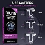 Rhinomed Mute Nasal Dilator for Snore Reduction - Anti-Snoring Aid Solution - Breathing Aids for Better Sleep - Comfortable Nose Vents to Improve Airflow (Starter, 3-Pk)
