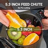 AMZCHEF Automatic Cold Press Juicer Machines 250W Free Your Hands -135MM Opening and 1.8L Capacity Slow Juicers for Whole Fruit and Vegetable, with Triple Filter, Safety Lock, Classic Grey