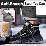 GUSAYEX Work Boots Mens Womens Waterproof Steel Toe Cap Boots Lightweight Safety Boots Puncture Proof Work Shoes Industrial Safety Trainers with Swivel Buckle Shoelaces