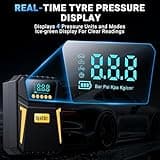 Ipflin Tyre Inflator Air Compressor - Digital Car Tyre Pump 12V DC,Portable Car Accessories for Men,Electric Air Pump 150 PSI For Car Tyres,Bikes,Football,Preset Tyre Pressure & Auto Shutoff