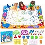 Water Doodle Mat Kids,Painting Writing Color Doodle Mat,Drawing Board Educational Toys Toddler Birthday Gift for Age 1 2 3 4 5 6+ Year Old Boys and Girls