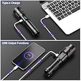 Torches LED Super Bright 1000000 Lumen, Rechargeable Torch with LCD Power Display and Zoomable, High Powered LED Torch 5 Light Modes, Powerful Tactical Torches for Camping, Dog Walking