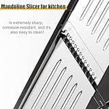 Mandoline Slicer, 7 in 1 Stainless Steel Vegetable Cutter, Adjustable Mandoline Food Slicer for Potato, Onion, Cucumber, Cabbage, Send Cut Proof Gloves, and Cleaning Brush