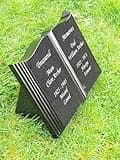 Personalised Large Black Bible Granite Memorial Grave Plaque Mum Dad Granny