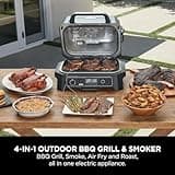 Ninja Woodfire Pro XL Electric BBQ Grill & Smoker with Digital Probe, Large 4-in-1 Outdoor & Woodfire Adjustable Stand & Side Table, Electric Outdoor Oven & BBQ Grill Stand, Heavy-Duty