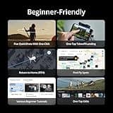 DJI Mini 4K Camera Drone Combo, Drone with 4K UHD Camera for Adults, Under 249 g, 3-Axis Gimbal Stabilization, 10km Video Transmission, Auto Return, 2 Batteries for 62-Min Max Flight Time, QuickShots