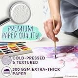 Watercolour Paper Painting Pad (64 Sheets, A4 Size (21x29.7cm), 2 PK) Premium 300 GSM Thick Professional Sketchbook for Mixed Media, Smooth & Slightly Textured Minimizes Bleeding by CreativePeak