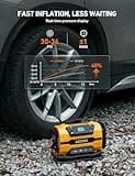 AstroAI Tyre Inflator Air Compressor Dual Power Supply 12V DC & 240V AC, Car Tyre Pump with Dual Metal Motors, Car Accessories 150PSI & 350LPM Dual Mode Air Pump for Car Tyres and Air Mattress Tent