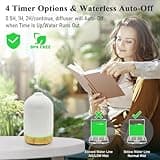 Ceramic Essential Oil Diffuser Electric Aroma Diffuser with 6 Pcs*10ml Essential Oil Gift Set, 7 Colors LED Light/4 Timers Modes/Waterless Auto-Off 100ml for Home/Office/Spa