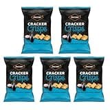 Jacob's Cracker Crisps Salt & Balsamic Sharing Bag Snacks 150g X 5 Pack, Free From: Artificial Colours, Artificial Flavours, MSG (Glutamate), Suitable for vegetarians