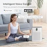 MORENTO Smart Air Purifier for home Large Rooms up to 1076 ft², Wi-Fi and Alexa compatible, Auto Mode, Quiet Mode 24dB, HEPA Filter Removes Dust, Pollen, Smoke 1 Pack + 2 Pack Filters