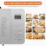 Bread Maker Machines 19 in 1, Stainless Steel Breadmaker with Nut Automatic Dispenser, 2.2LB Large Bread Machine, Nonstick Pan, LCD Touch Panel, Gluten Free, Dough Maker, Jam, Yogurt by KITCANIS