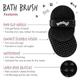 Bugalugs Dog Shampoo Bath Brush & Cat Brush, use wet or dry as dog grooming brush for grooming & bathing use alongside our dog no rinse shampoo for smelly dogs & cats (Black (2 Pack))