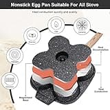 Bobikuke Pancake Pan Non Stick, 4 Hole Egg Frying Pan with Lid Burger Pan Multi Aluminum Fried Egg Pan for Breakfast - Black