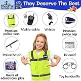 Kids Police and Fireman Costume, Dress Up Set with Fire Fighter and Police Costume with Squirting Water Fire Extinguisher & Siren Sound Walkie Talkie, Fancy Dress for Kids & Toddlers Ages 3-7
