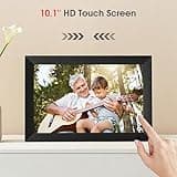 GGUA 10.1 Inch WiFi Digital Photo Frame Built in 32GB Memory, 1280x800 IPS LCD Touchscreen, Auto-Rotate and Audio, Quick and Easy Share Photos or Videos via the Frameo App, the Best Choice for Gifting