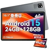Blackview Tab60Pro Android 15 Tablet 10 inch, 24GB+128GB(TF 2TB) 5G Wi-Fi 4G LTE Gaming Cellular Tablet with Sim Card Slot, 7700mAh 5MP+8MP AI Camera, GPS, Widevine L1, BT5.0 Face ID, with Case