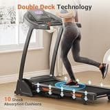 THERUN Treadmill with Incline, Auto Hydraulic Foldable Running Machine with 3.5HP Powerful Motor & 300 LBS Weight Capacity, Folding Incline Treadmill with 15 Levels & 18 Programs, 1-16 km/h