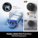 ECOVACS DEEBOT X8 PRO OMNI Robot Vacuum and Mop, 18000Pa, OZMO ROLLER Instant Self-Washing Mopping, 40-75℃ Hot Water Mop Washing, Auto Cleaning Solution Adding, Hot Air-Drying, Self-Emptying, Black