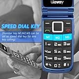 Senior Mobile Phone Simple for Elderly, Basic Cell Phone with Large Buttons, Flip Phone, Unlocked Senior Mobile Phone with 2.4" Color Display | SOS Button | FM Radio | Torch |1000mAh Battery (Blue)