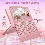 UDKED Small Mini Laptop Computer, 10.1 inch (0.79 kg), Ultra Thin and Lightweight Windows 11 Laptops, Celeron N4020, 8GB DDR4 128GB SSD,Type-C,TF Card,Perfect for Kids and Adults Netbook - Pink